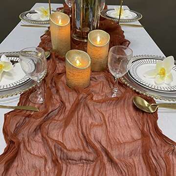 EHLDekol Cheesecloth Table Runner for Weddings & Events
