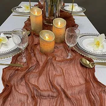 EHLDekol Cheesecloth Table Runner for Weddings & Events