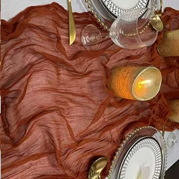EHLDekol Cheesecloth Table Runner for Weddings & Events