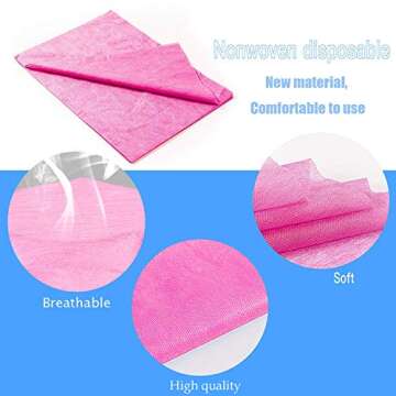 20 PCS Thick Massage Table Sheets Sets Disposable SPA Bed Sheets Non Woven Fabric Lash Bed Cover 31" X 70" Pink