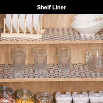 Cooyes Shelf Liner for Kitchen Cabinets – Non-Adhesive Waterproof EVA Liner for Drawers and Cabine...
