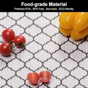 Cooyes Shelf Liner for Kitchen Cabinets – Non-Adhesive Waterproof EVA Liner for Drawers and Cabinets – Durable, Easy-to-Cut Shelf Paper with Modern Pattern