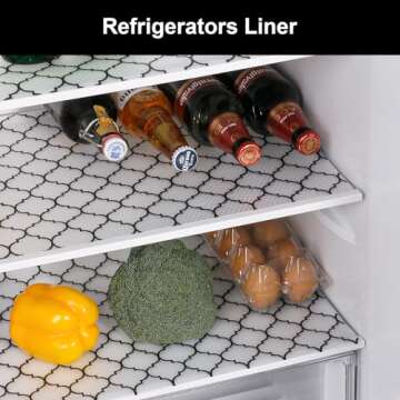 Cooyes Shelf Liner for Kitchen Cabinets – Non-Adhesive Waterproof EVA Liner for Drawers and Cabinets – Durable, Easy-to-Cut Shelf Paper with Modern Pattern