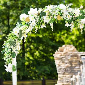 Auihiay 70 Pieces 10 Kinds Artificial Tropical Palm Leaves Jungle Leaves Decorations for Hawaiian Party Decorations Beach Birthday Luau Party Decorations