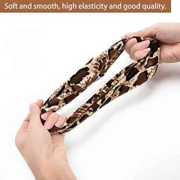 TUICARE 6 PCS Hair Scrunchies for Women - Leopard & Cheetah Print, Velvet, Large, 3 Styles, Hair Ties for Thick Hair, Hair Accessories, 6 Count