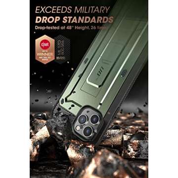 SUPCASE for iPhone 13 Pro Max Case with Screen Protector (Unicorn Beetle Pro), [Built-in Stand & Bel...