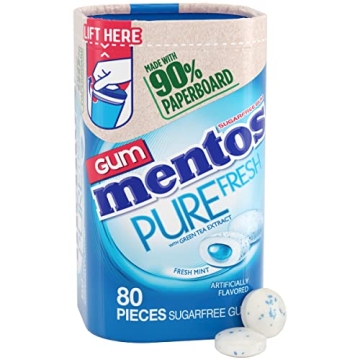 Mentos Pure Fresh Mint Sugar-Free Gum - 80 Pieces in Eco-Friendly Bottle