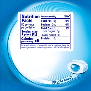 Mentos Fresh Mint Sugar-Free Gum - 80 Pieces