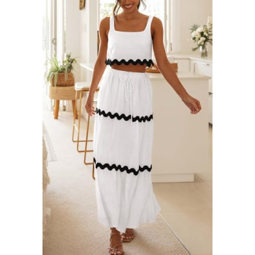 Stylish PRETTYGARDEN Summer 2 Piece Beach Outfit