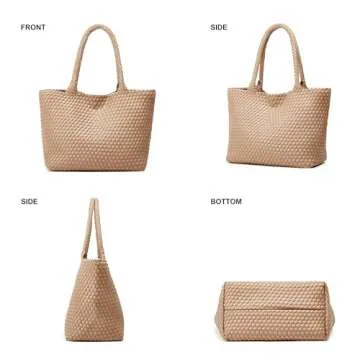 Stylish Vegan Leather Woven Tote Bag for Women