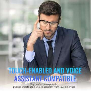GenXenon Bluetooth Audio Smart Glasses, Blue Light Glasses for women and men, Open Ear sound with Mic & Speakers, Blue light Filter & Polarized Sunglasses Lenses, Touch & Voice Assistant