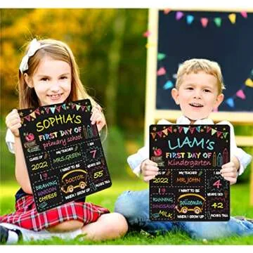First & Last Day of School Chalkboard Sign for Kids