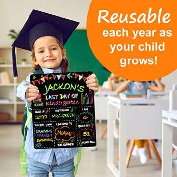 First & Last Day of School Chalkboard Sign for Kids