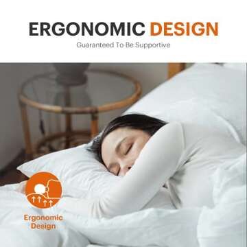 Acanva Basic Bed Pillow Soft Rest Cushion Stuffer for Sleeping, Standard, White 2 Count