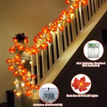 Illuminate Your Autumn with Our 4 Pack LED Garland, Perfect for Home & Parties