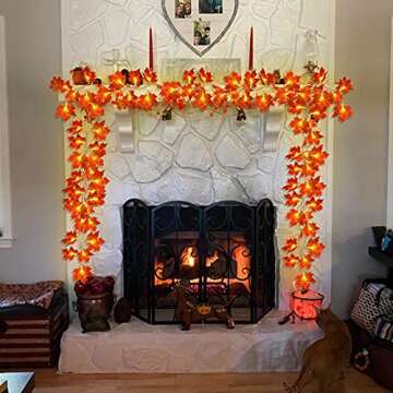 4 Pack Fall LED Garland for Thanksgiving Decor