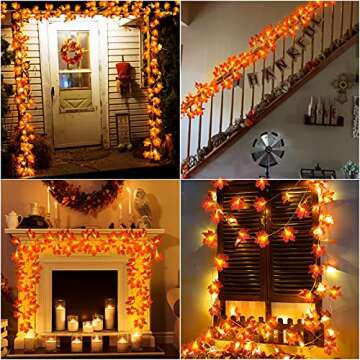 4 Pack Fall LED Garland for Thanksgiving Decor