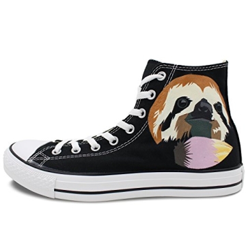 Wen Hand Painted Animal Sloth Canvas Sneakers for Unisex