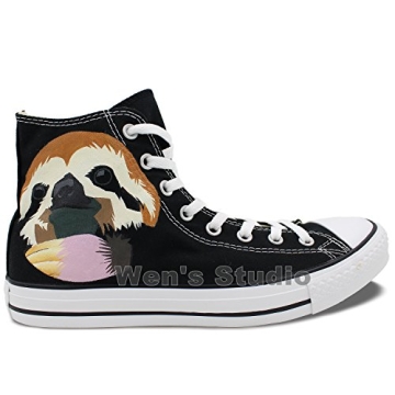 Wen Hand Painted Animal Sloth Canvas Sneakers for Unisex
