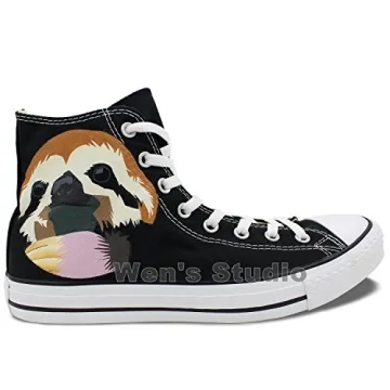 Wen Hand Painted Animal Sloth Canvas Sneakers for Unisex