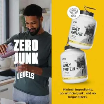 Levels Grass Fed Whey Protein Powder, No Artificials, 24G of Protein, Vanilla Bean, 5LB