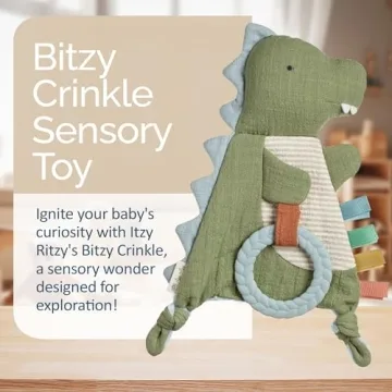 Itzy Ritzy Bitzy Crinkle Dinosaur Toy for Babies 0+