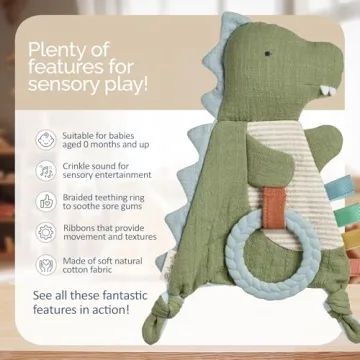 Itzy Ritzy Bitzy Crinkle Dinosaur Toy for Babies 0+