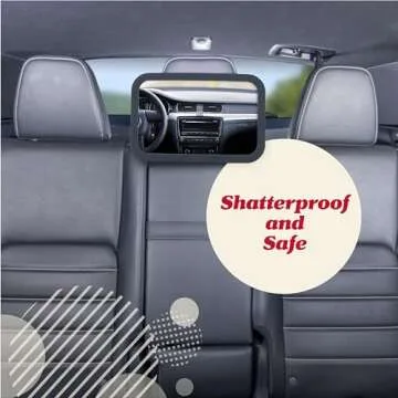 Lusso Gear Baby Car Mirror - Rear-Facing Infant Mirror for Car with Crystal Clear View - Secure Shatterproof Backseat Design, Black