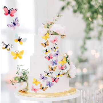 YOcity 72Pcs Edible Butterfly Toppers for Cakes