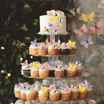 YOcity 72Pcs Edible Butterfly Toppers for Cakes