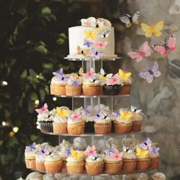 YOcity 72Pcs Edible Butterfly Toppers for Cakes