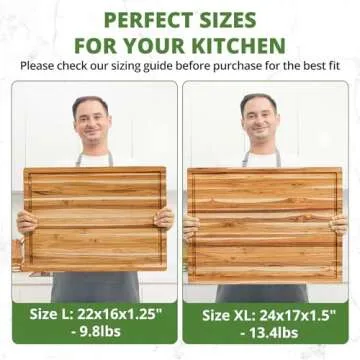 BEEFURNI XL Teak Cutting Board with Juice Groove