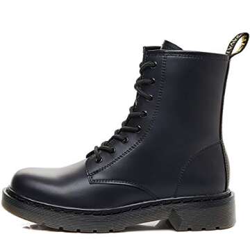 Savaii Women's Round Toe Combat Ankle Boots