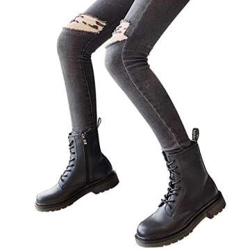 Savaii Women's Round Toe Combat Ankle Boots