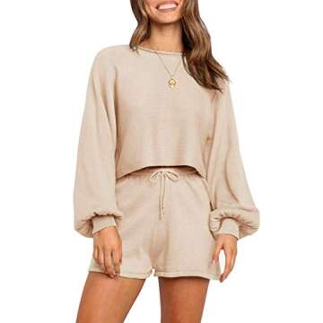 TECREW Women's Knit Sweater & Shorts Set - Stylish & Comfortable