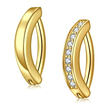 FECTAS 14G Clicker Belly Button Ring Stainless Steel Belly Button Clicker Navel Piercing Hinged Ring...