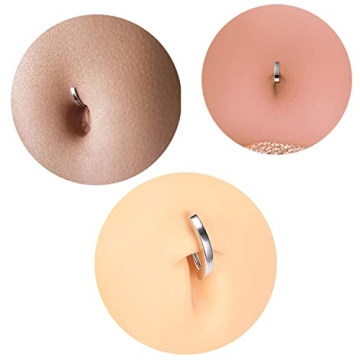 Shiny 14G Clicker Belly Button Ring Set in Gold