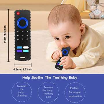 2 Pack Baby Infant Teething Toys for Babies 3-36 Months Remote Control Teether for Baby (Color05)