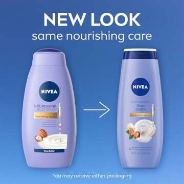 NIVEA Shea Butter Nourishing Body Wash, Moisturizing Body Wash with Nourishing Serum, Plant-Derived ...