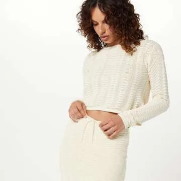 The Drop Women's Makayla Crochet Midi Skirt, Birch, XS