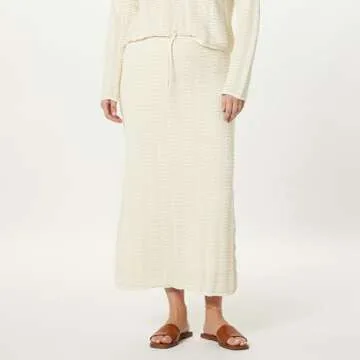 The Drop Women's Makayla Crochet Midi Skirt, Birch, XS