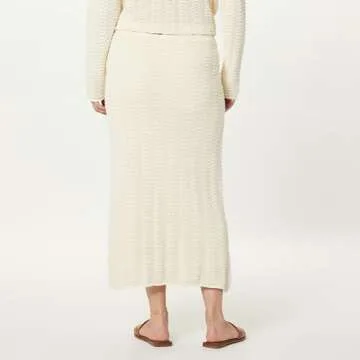 The Drop Women's Makayla Crochet Midi Skirt, Birch, XS