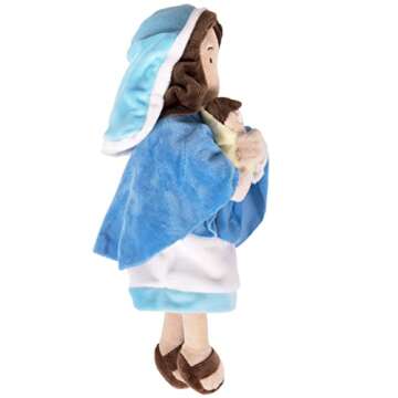 Kangaroo - Mother Mary Holding Baby Jesus Plush Stuffed Toy | Christians Religious Toys Savior Plush Religious Figure | Christmas, Kids' Bedrooms, Churches, Decoration 13 Inch