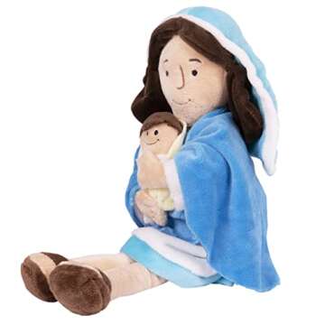 Kangaroo - Mother Mary Holding Baby Jesus Plush Stuffed Toy | Christians Religious Toys Savior Plush Religious Figure | Christmas, Kids' Bedrooms, Churches, Decoration 13 Inch
