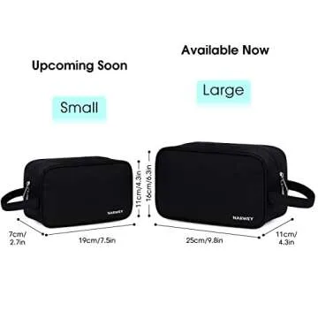 Narwey Travel Toiletry Bag for Women Traveling Dopp Kit Men Travel Bag for Toiletries Cosmetic Bag Makeup Bag Medicine Bag for Traveling (Black)
