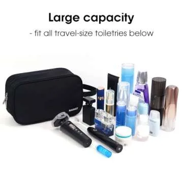 Narwey Travel Toiletry Bag for Women Traveling Dopp Kit Men Travel Bag for Toiletries Cosmetic Bag Makeup Bag Medicine Bag for Traveling (Black)