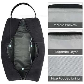 Narwey Travel Toiletry Bag for Women Traveling Dopp Kit Men Travel Bag for Toiletries Cosmetic Bag Makeup Bag Medicine Bag for Traveling (Black)