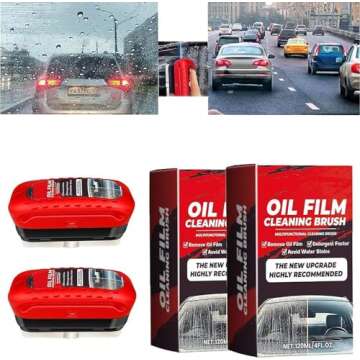 Luminplace 2 Packs Automotive Oil Film Cleaning Brush & Glass Coating - Windshield Clarity Enhancer