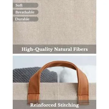 StorageWorks Storage Bins, Fabric Storage Bins for Shelves, Extra Large Storage Baskets with Metal Frame, Closet Baskets and Bins with Handles, Jumbo, Brown and Beige, 2-Pack