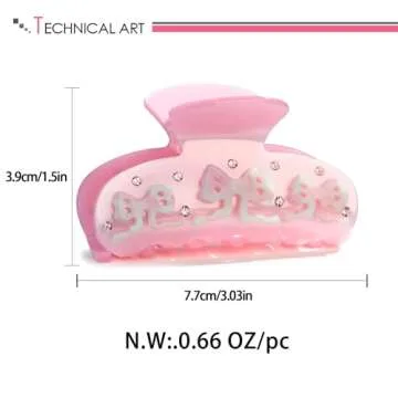 LILIE&WHITE Pink Acrylic Bow Hair Clip - Stylish and Sturdy
